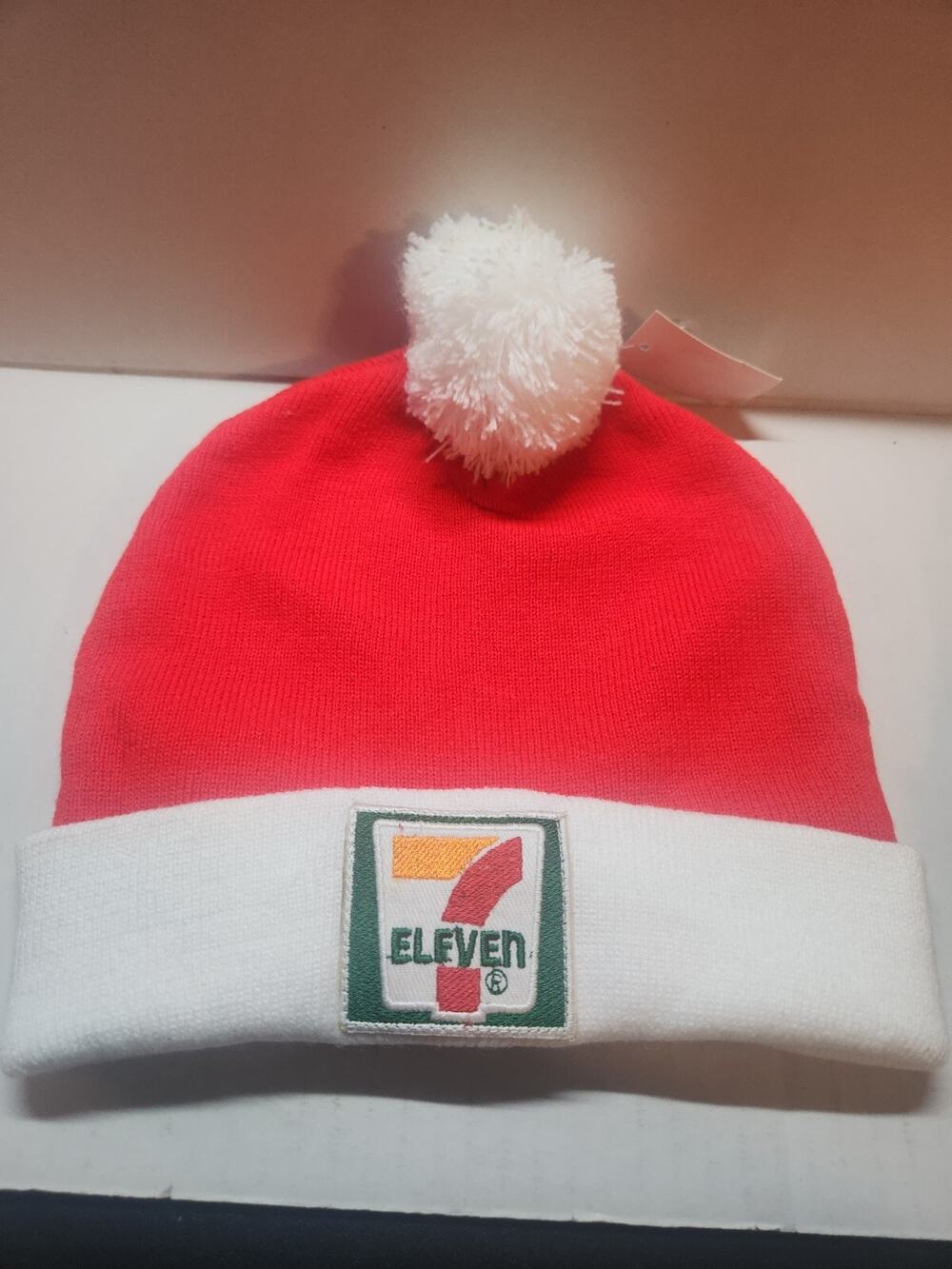 7-Eleven Logo Christmas Winter Santa Cap Beanie Hat Red & White NEW